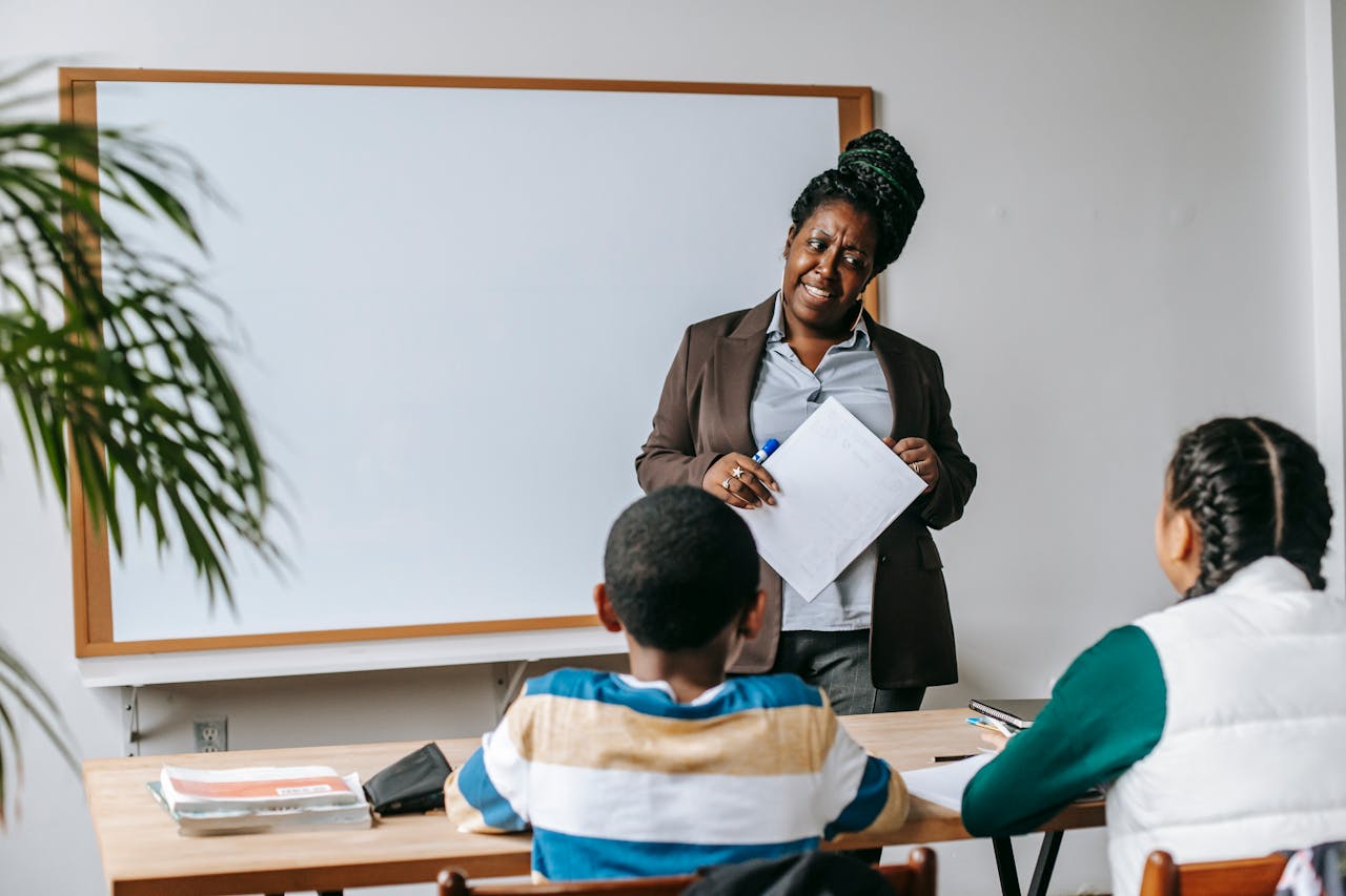 teacher in front of the classroom