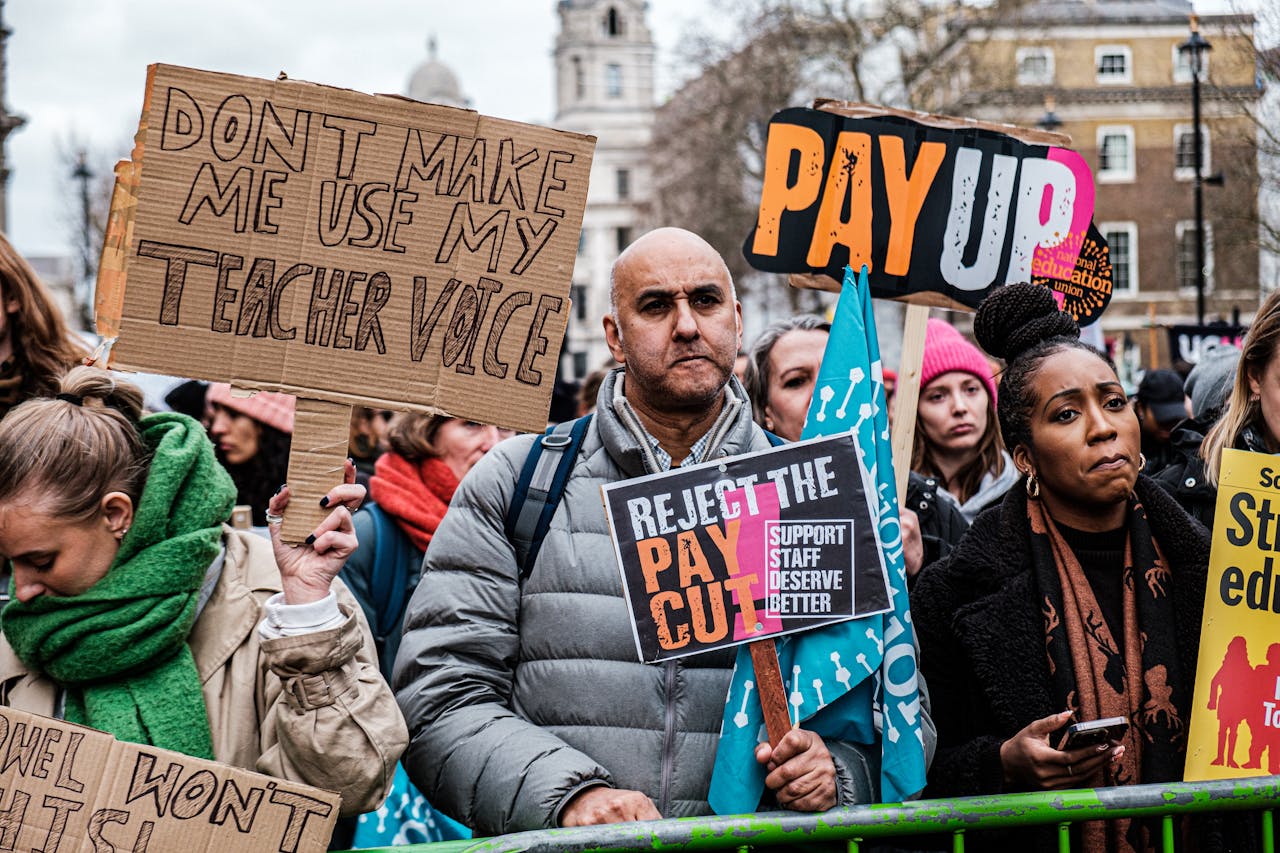 school employees protesting